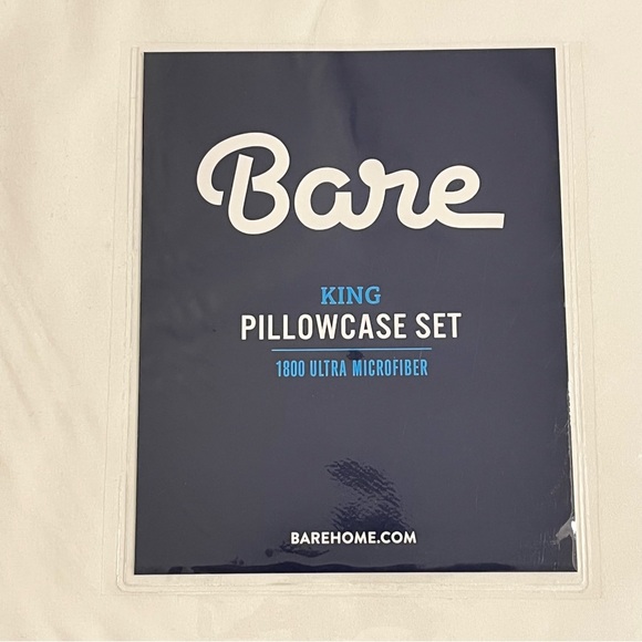 New Ultra-Soft Microfiber King Warm White Pillowcase Set by Bare Home - Picture 3 of 3